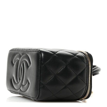 Chanel Lambskin Quilted Small Top Handle Vanity Case With Chain Black 11 of 12