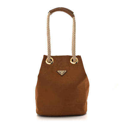 Prada Re-Nylon Triangle Mariner Small Bucket Bag Brandy 1 of 10