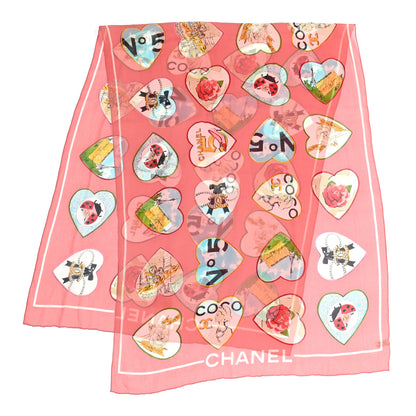 Chanel Silk Hearts Scarf Pink 2 of 4