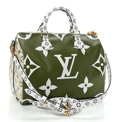 Louis Vuitton Monogram Giant Speedy Bandouliere 30 Kaki Beige 3 of 9