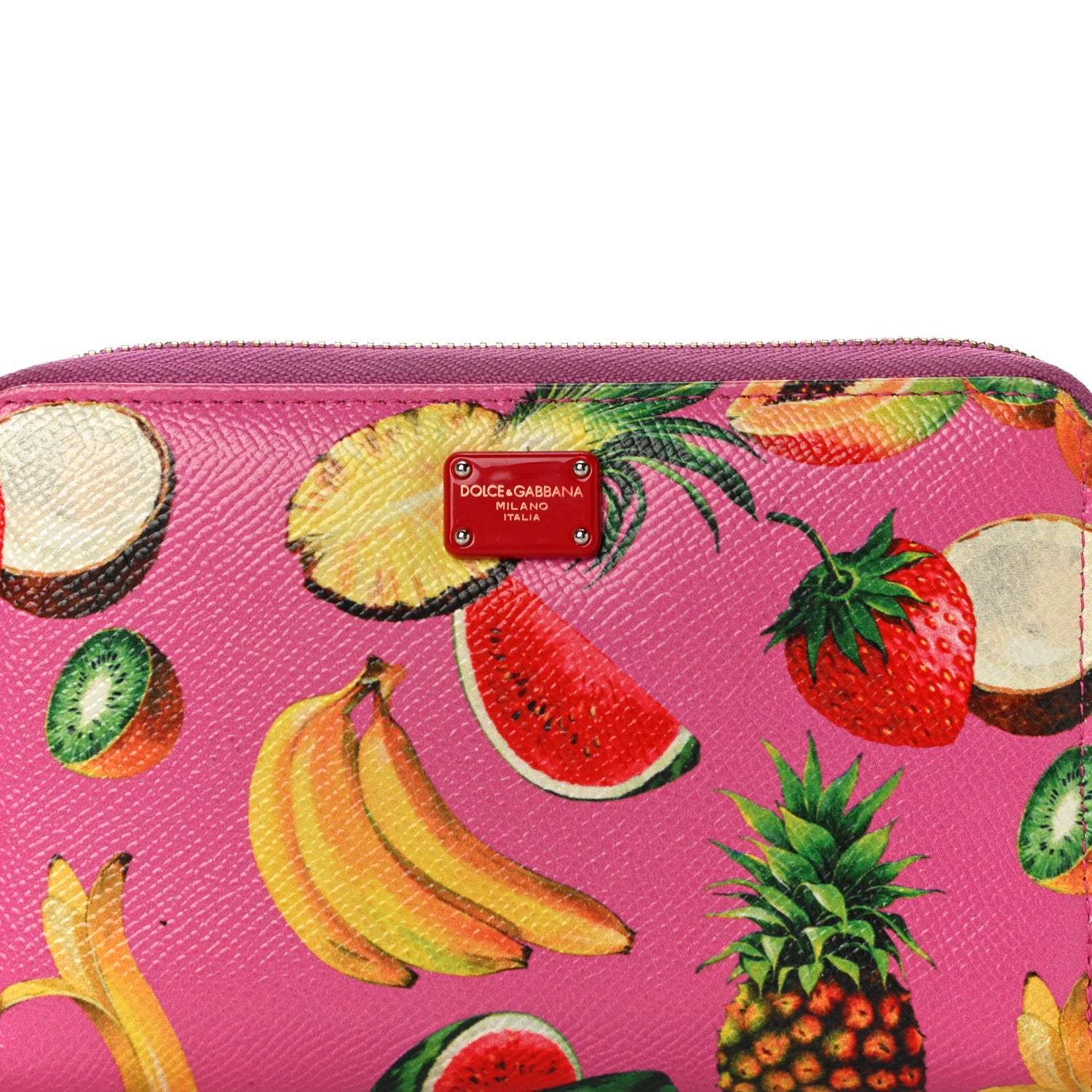 Dolce & Gabbana Fruit Print Small Zip Around Wallet Pink 6 of 11