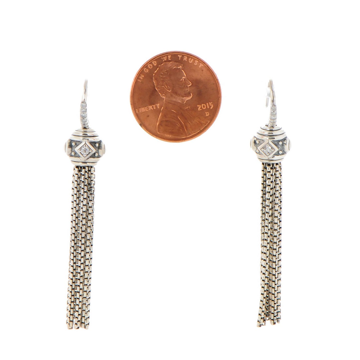 Sterling Silver Diamond Renaissance Drop Earrings
