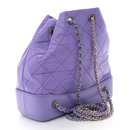 Chanel Aged Calfskin Quilted Small Gabrielle Backpack Purple 3 of 10