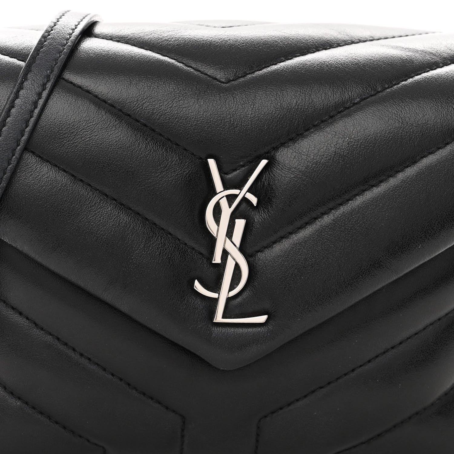 Saint Laurent SAINT LAURENT Calfskin Y Quilted Monogram Toy Loulou Crossbody Bag Black 6 of 10