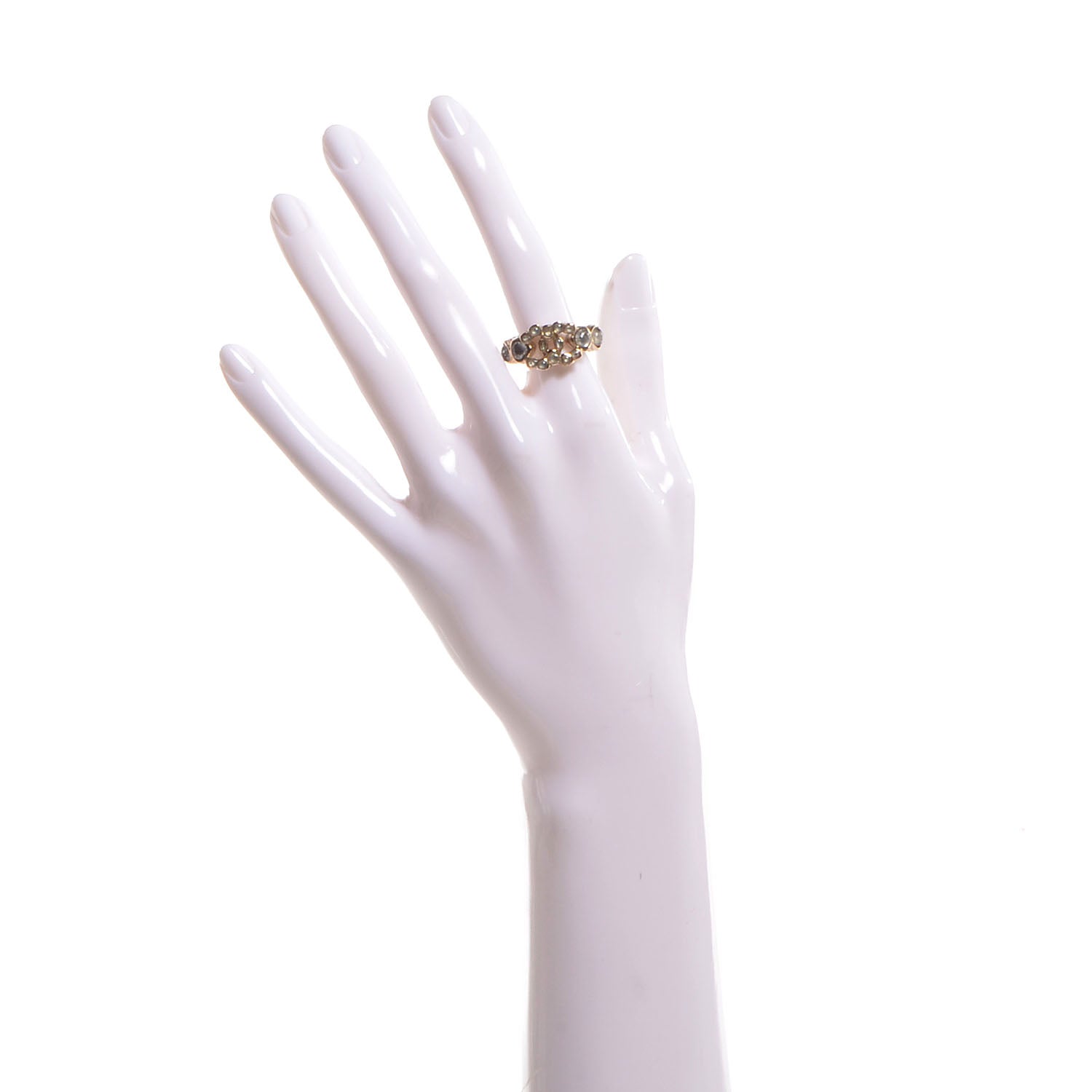 Chanel Poured Glass CC Ring 6 Gold 2 of 5