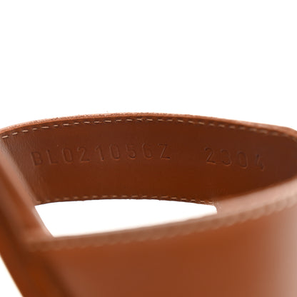 Hermes Box Calfskin Oran Sandals 36.5 Gold 38.5 Gold 9 of 9