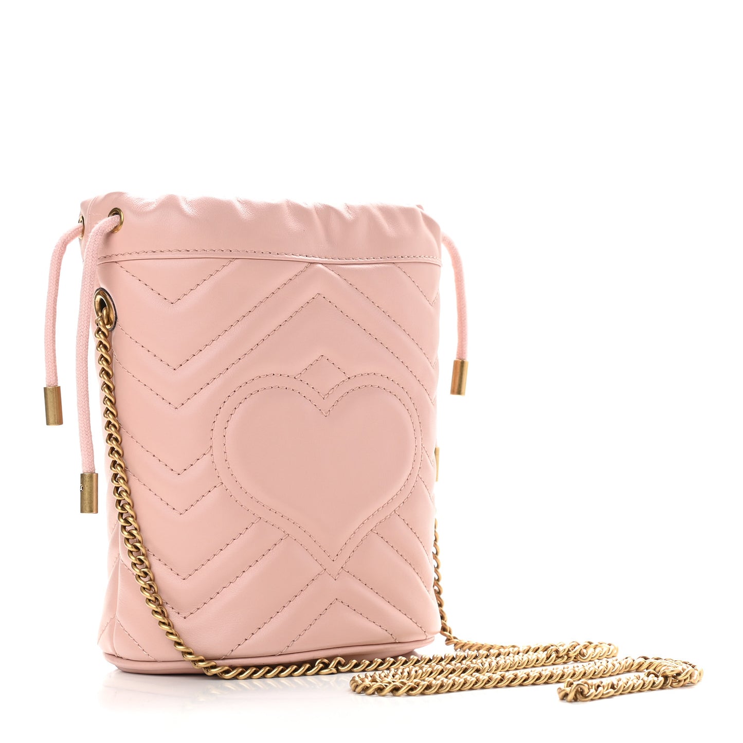 Calfskin Matelasse Mini GG Marmont 2.0 Bucket Bag Perfect Pink