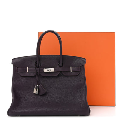 Hermes Taurillon Clemence Birkin 35 Raisin 15 of 15