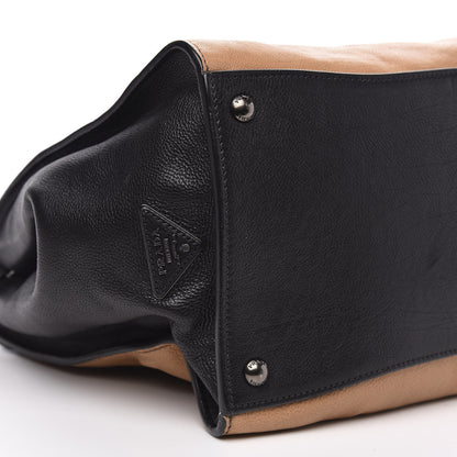 Prada Glace Calf Large Twin Pocket Tote Naturale Black 8 of 11