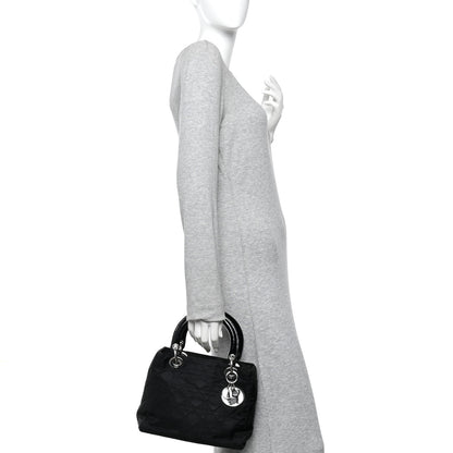 Christian Dior Nylon Cannage Medium Lady Dior Black 2 of 11