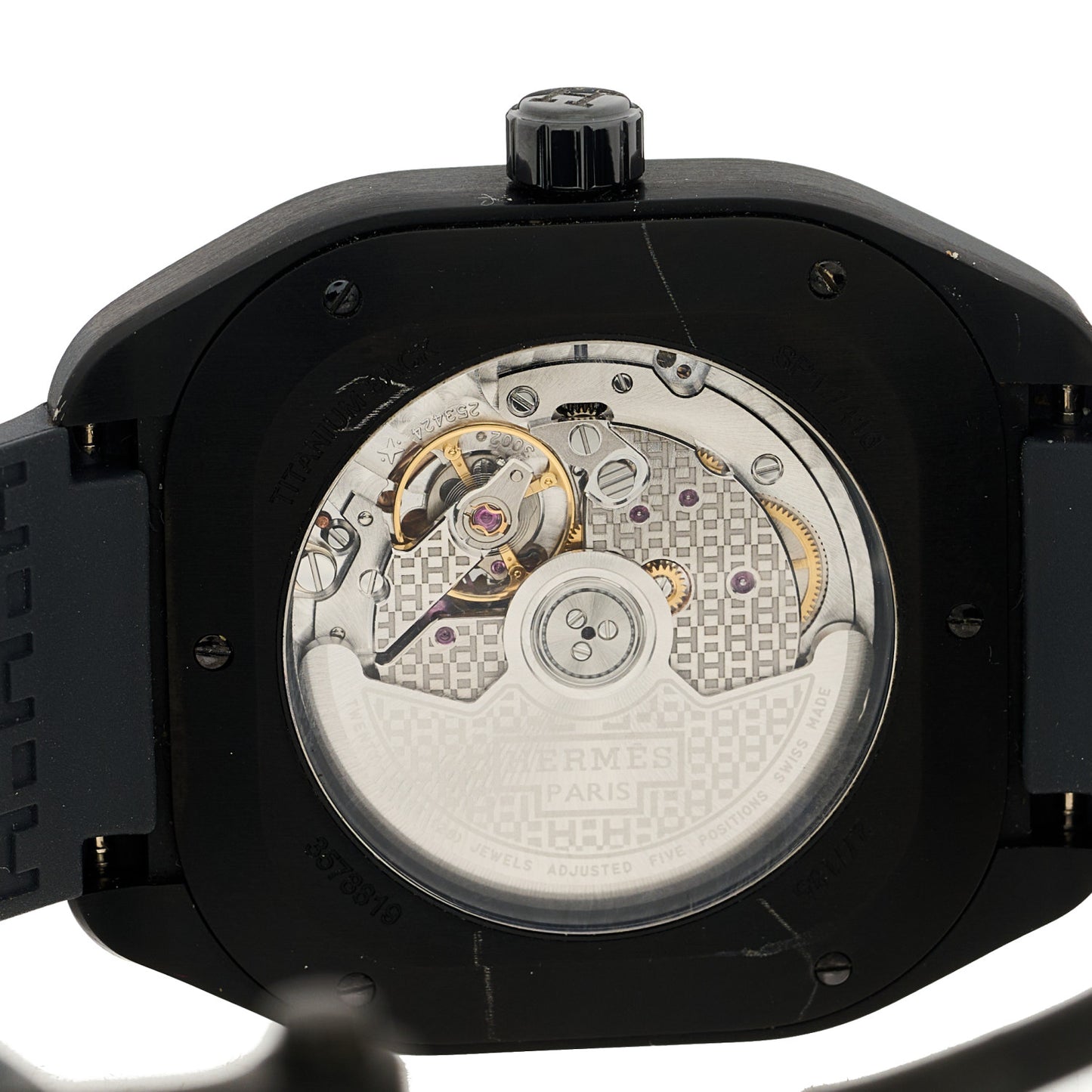 Graphene Nickel Rubber 39mm H08 Automatic Watch Noir