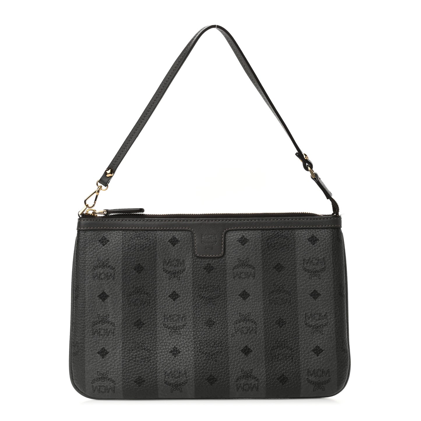 Striped Visetos Liz Shopper Tote Pouch Phantom Grey