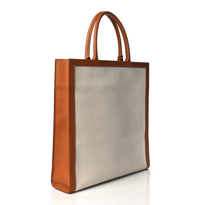 Celine Canvas Calfskin Vertical Cabas Natural Tan 2 of 11
