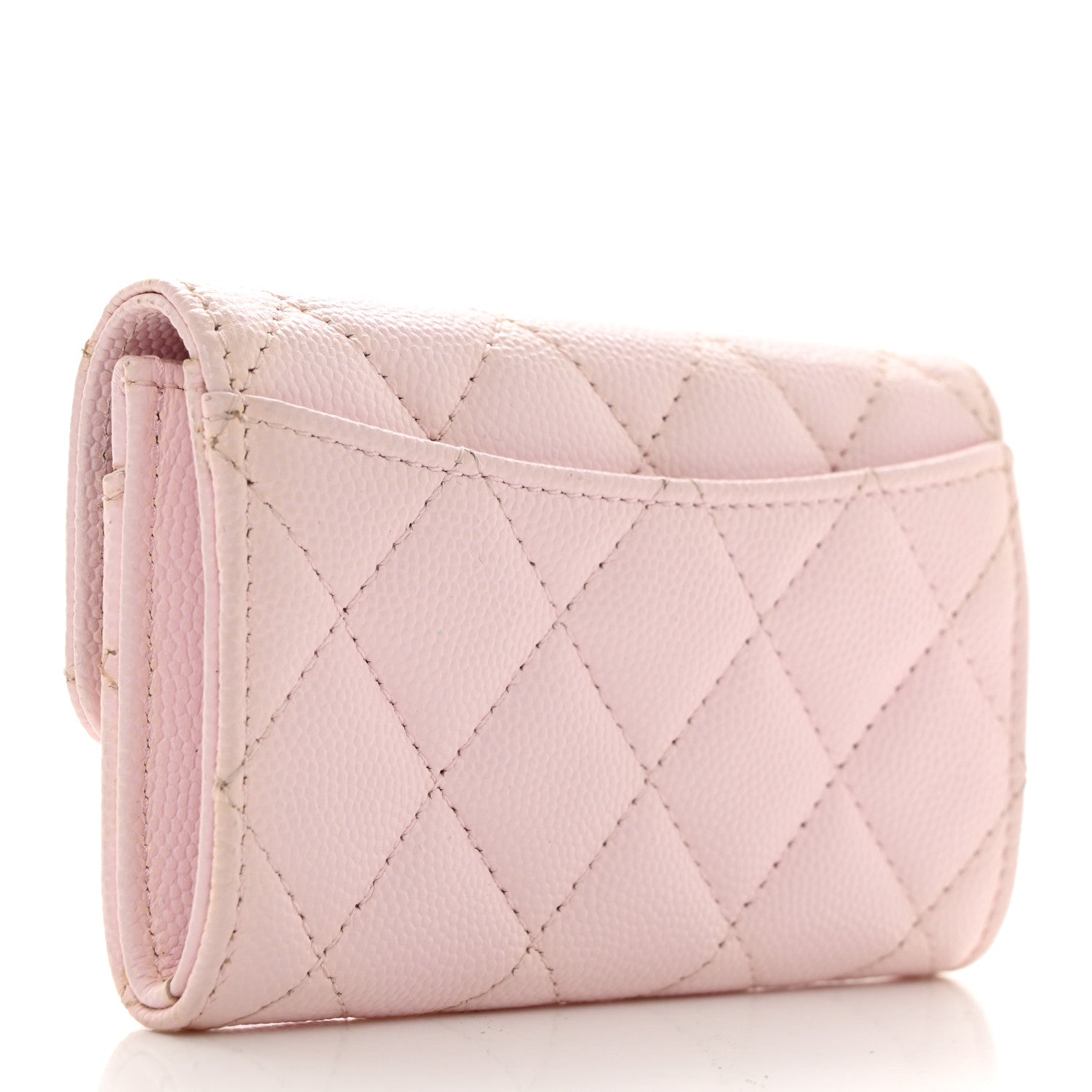 Chanel Caviar Quilted Flap Card Holder Wallet Light Pink 3 of 9