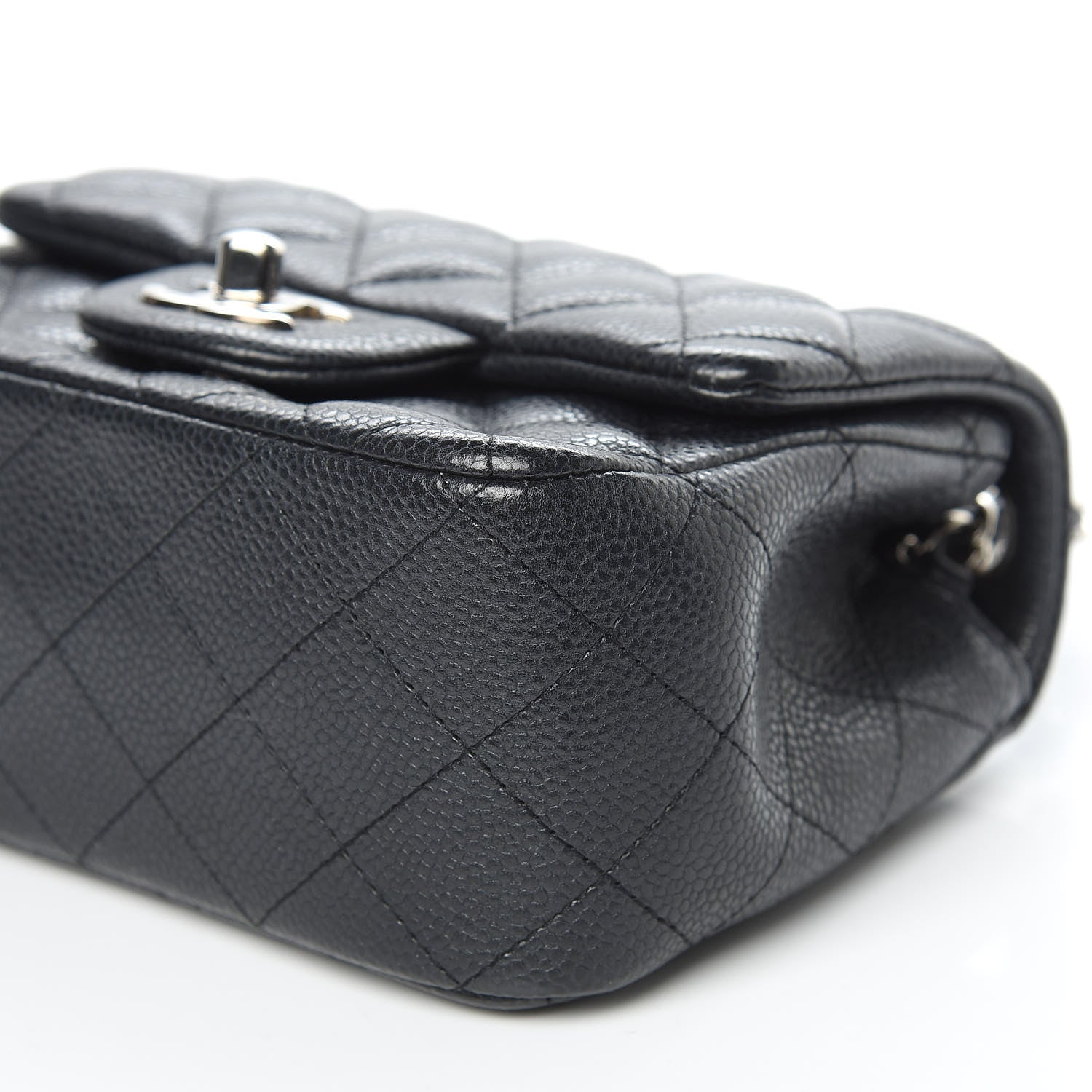 Chanel Pearly Caviar Quilted Mini Square Flap Black 9 of 10