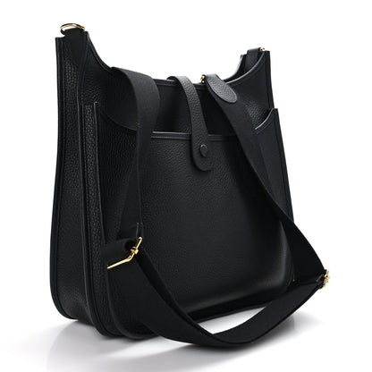 Hermes Taurillon Clemence Evelyne III GM Black 3 of 10