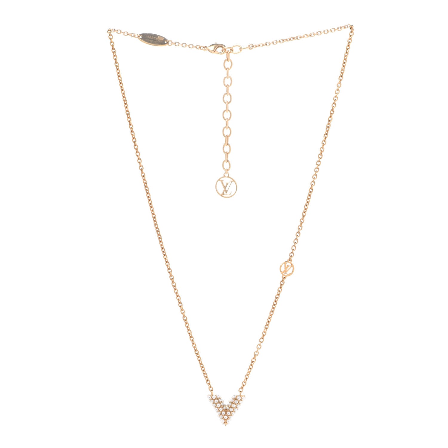 Louis Vuitton Essential V Perle Necklace Gold 3 of 8