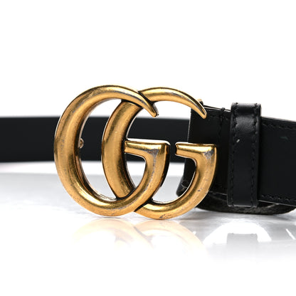 Gucci GG Supreme Monogram Matte Plutone Calfskin Double G 30mm Belt 85 34 Beige Ebony Black 5 of 9