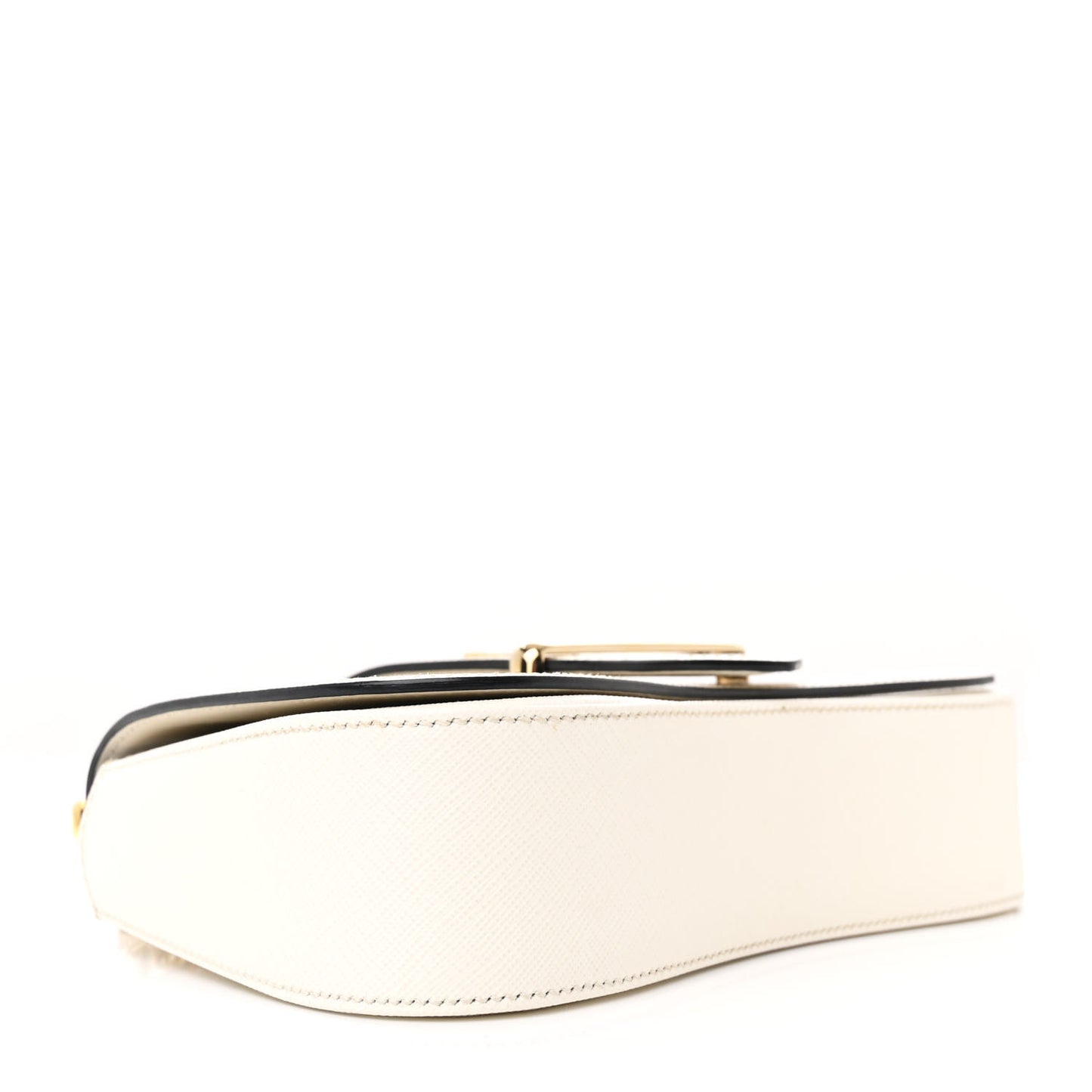 Saffiano Lux Sidonie Small Chain Crossbody Bag White