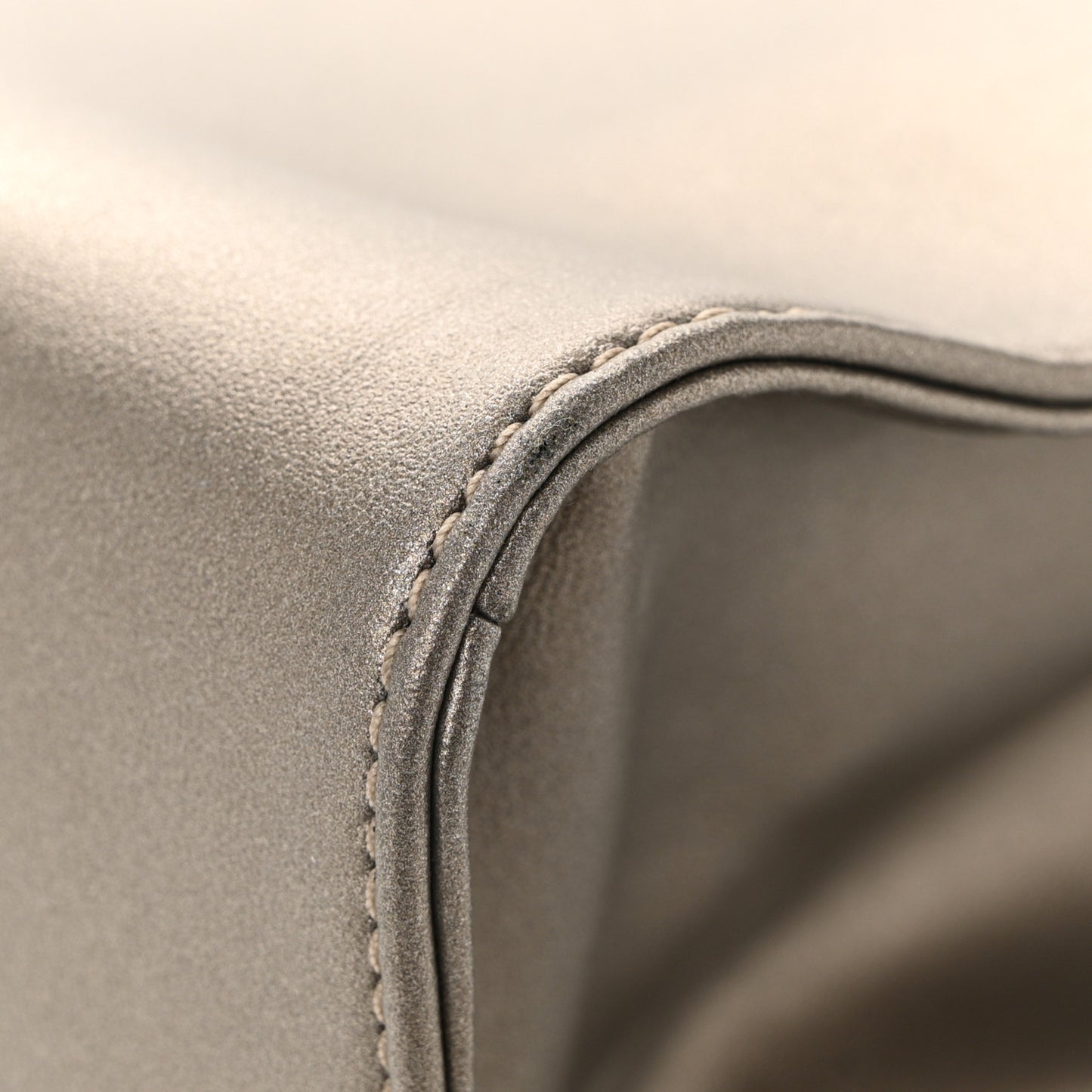 Metallic Vegan Leather Medium Shopping Bag Bronze