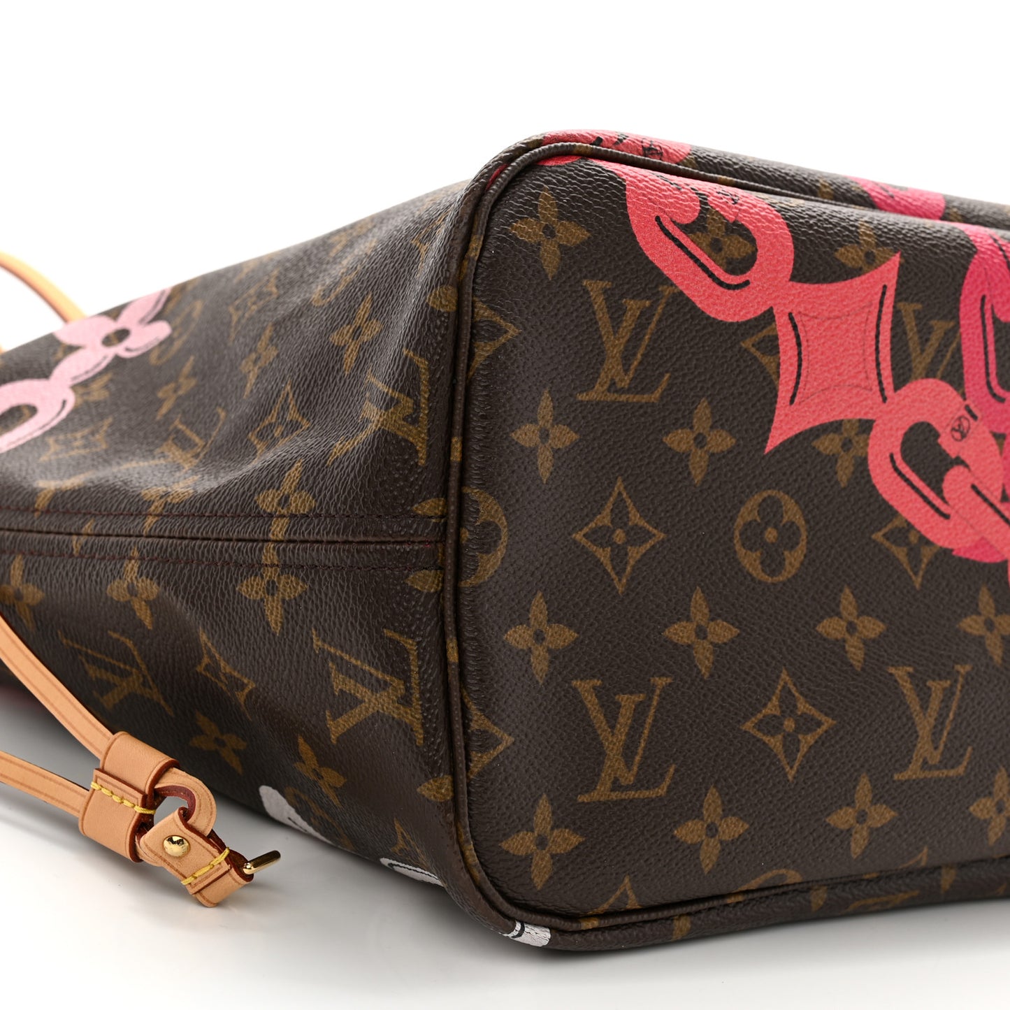 Monogram Bay Neverfull MM Rose Ballerine Poppy