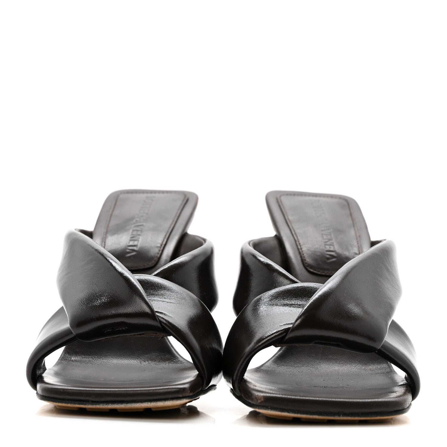 Bottega Veneta Shiny Calfskin Riva 90mm Mule Sandals 35 Fondant 3 of 12