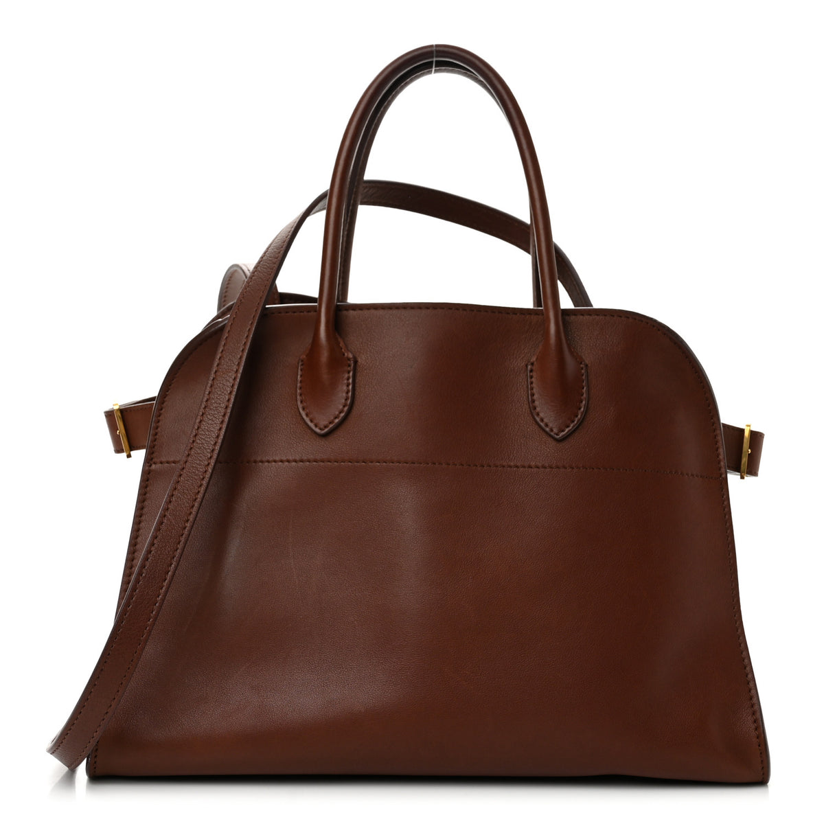 The Row Polished Saddle Calfskin Soft Margaux 12 New Burgundy 1 of 10