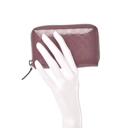 Gucci Patent Microguccissima Zip Around Card Case Mauve 2 of 10