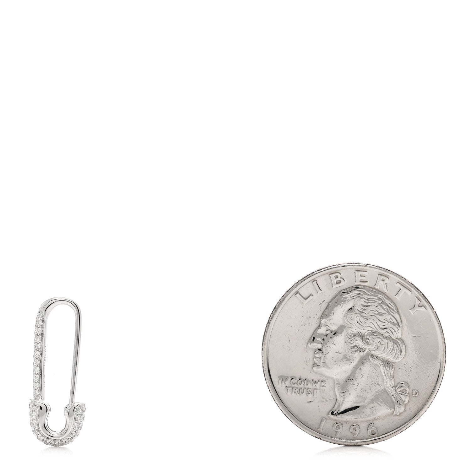 Anita Ko 18K White Gold Diamond Mini Safety Pin Earring 2 of 3