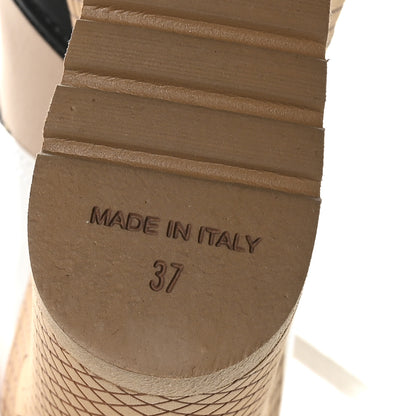 Chanel Fabric Lambskin Calfskin Runway Wedge Short Platform Boots 37 Black White Beige 7 of 8