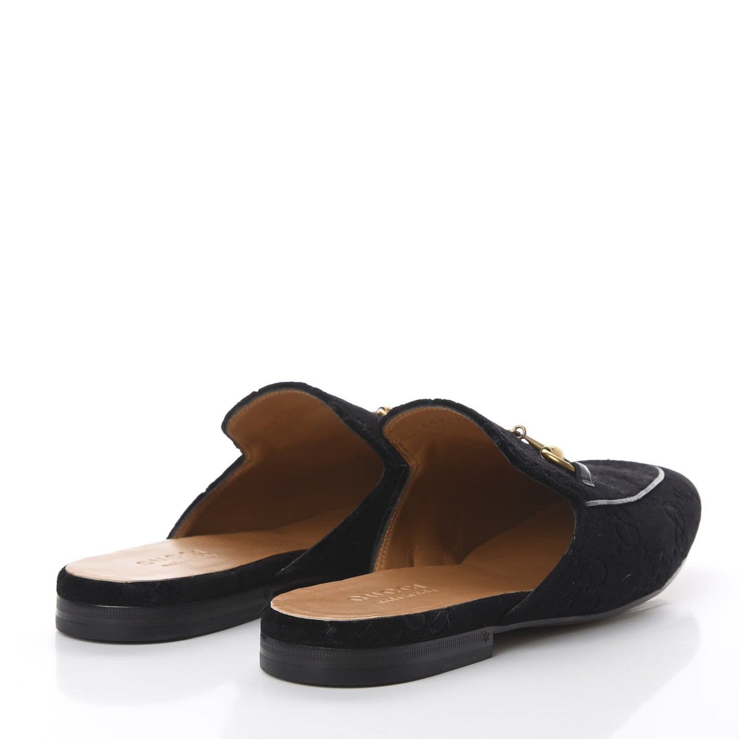 Velvet GG Monogram Mens Princetown Slippers 8.5 Black