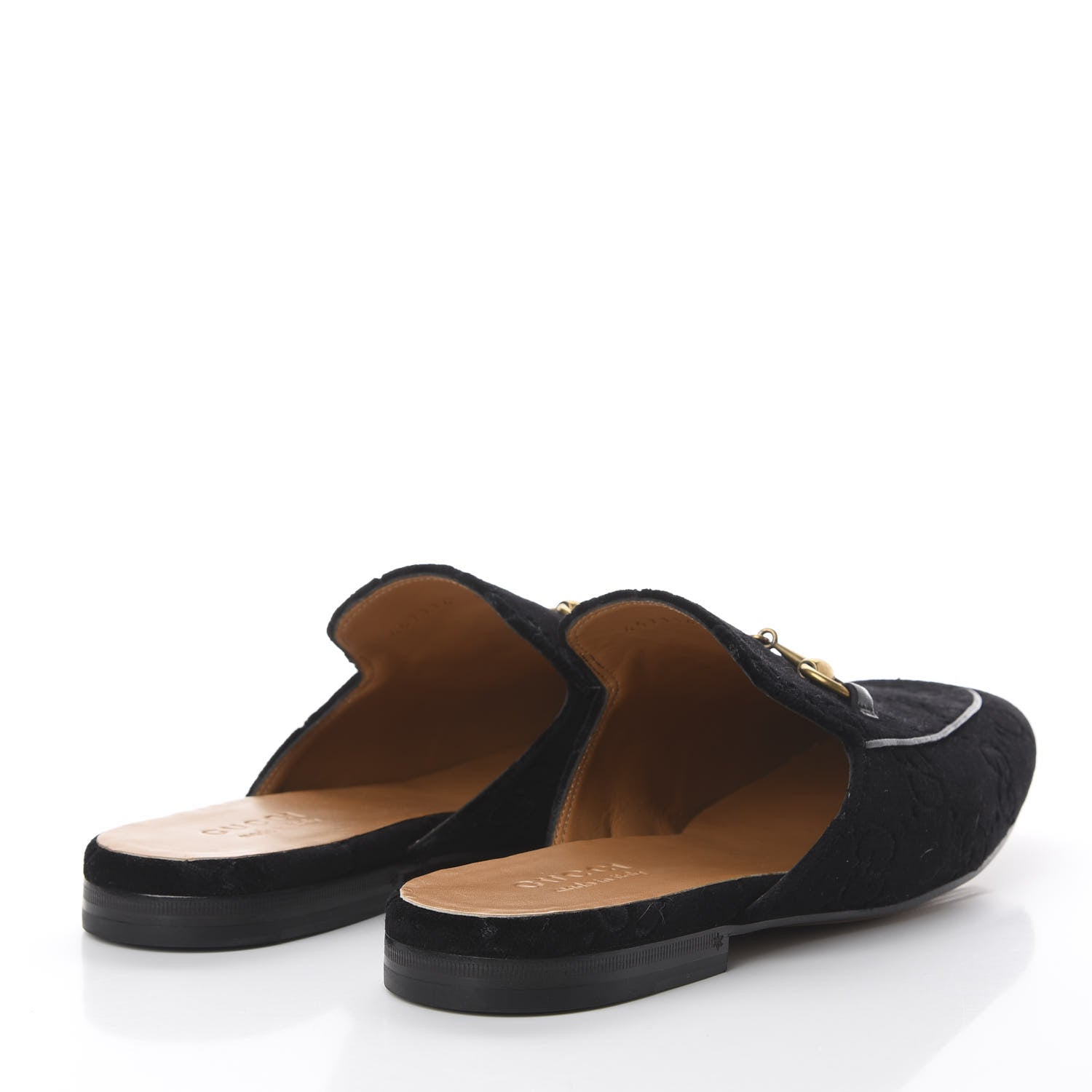 Gucci Velvet GG Monogram Mens Princetown Slippers 8.5 Black 4 of 14