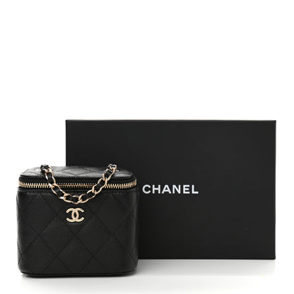 Chanel Caviar Quilted Mini Vanity Case With Chain Black 11 of 11