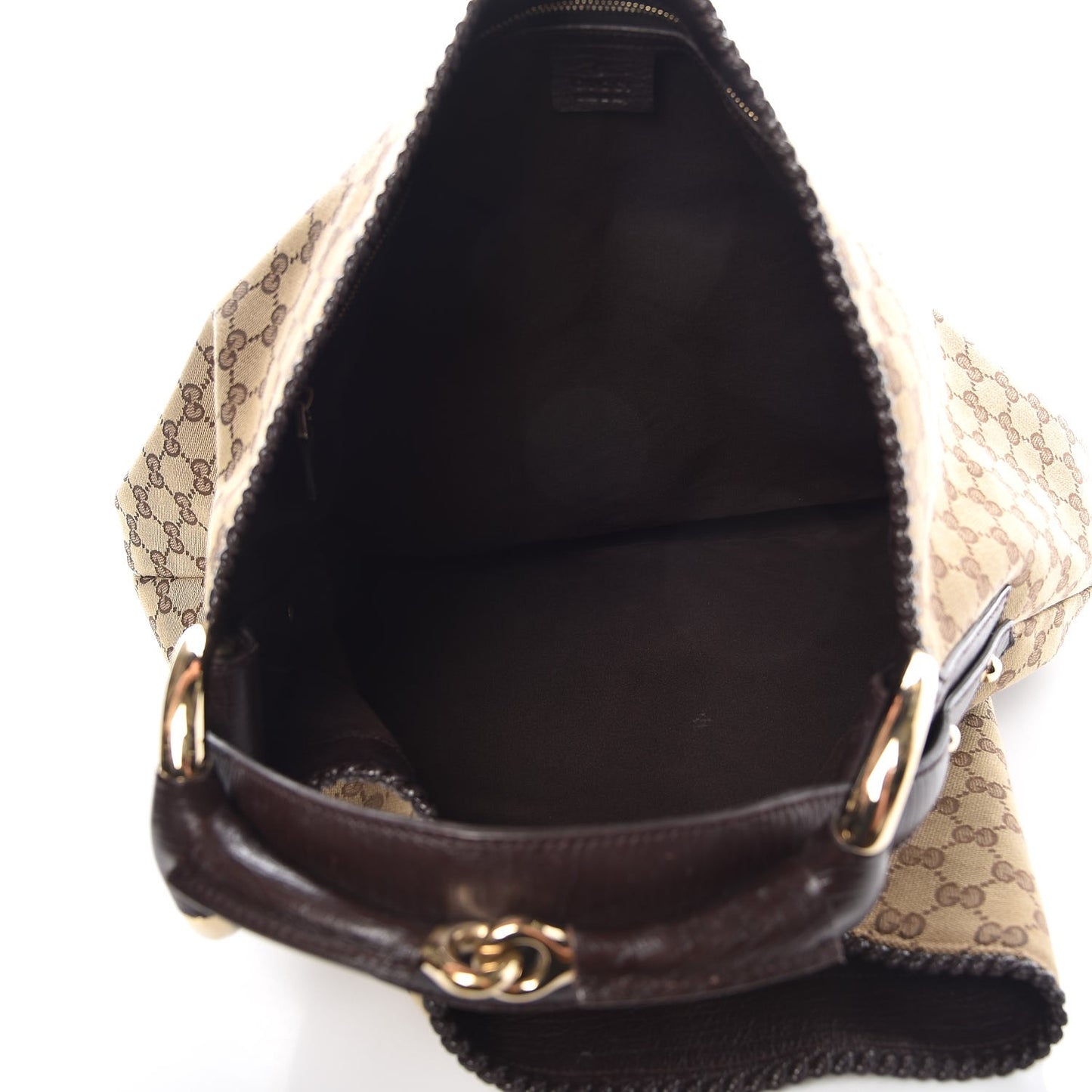 Monogram Large Horsebit Chain Hobo Dark Brown
