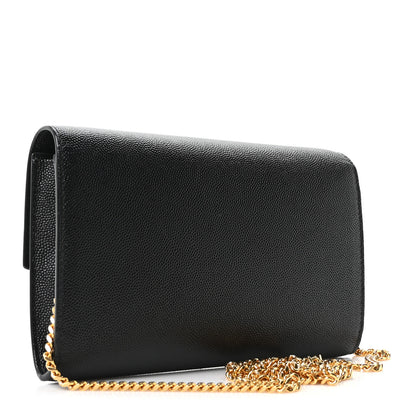 Saint Laurent Grain De Poudre Uptown Chain Wallet Black 4 of 11