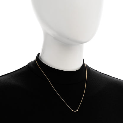 Tiffany 18K Yellow Gold Diamond Mini T Smile Pendant Necklace 2 of 5