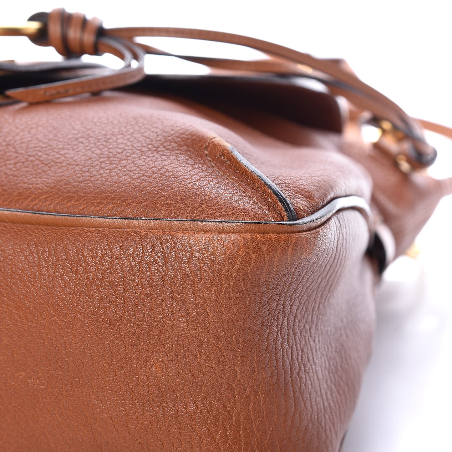 Grained Lambskin Medium Lexa Shoulder Bag Caramel