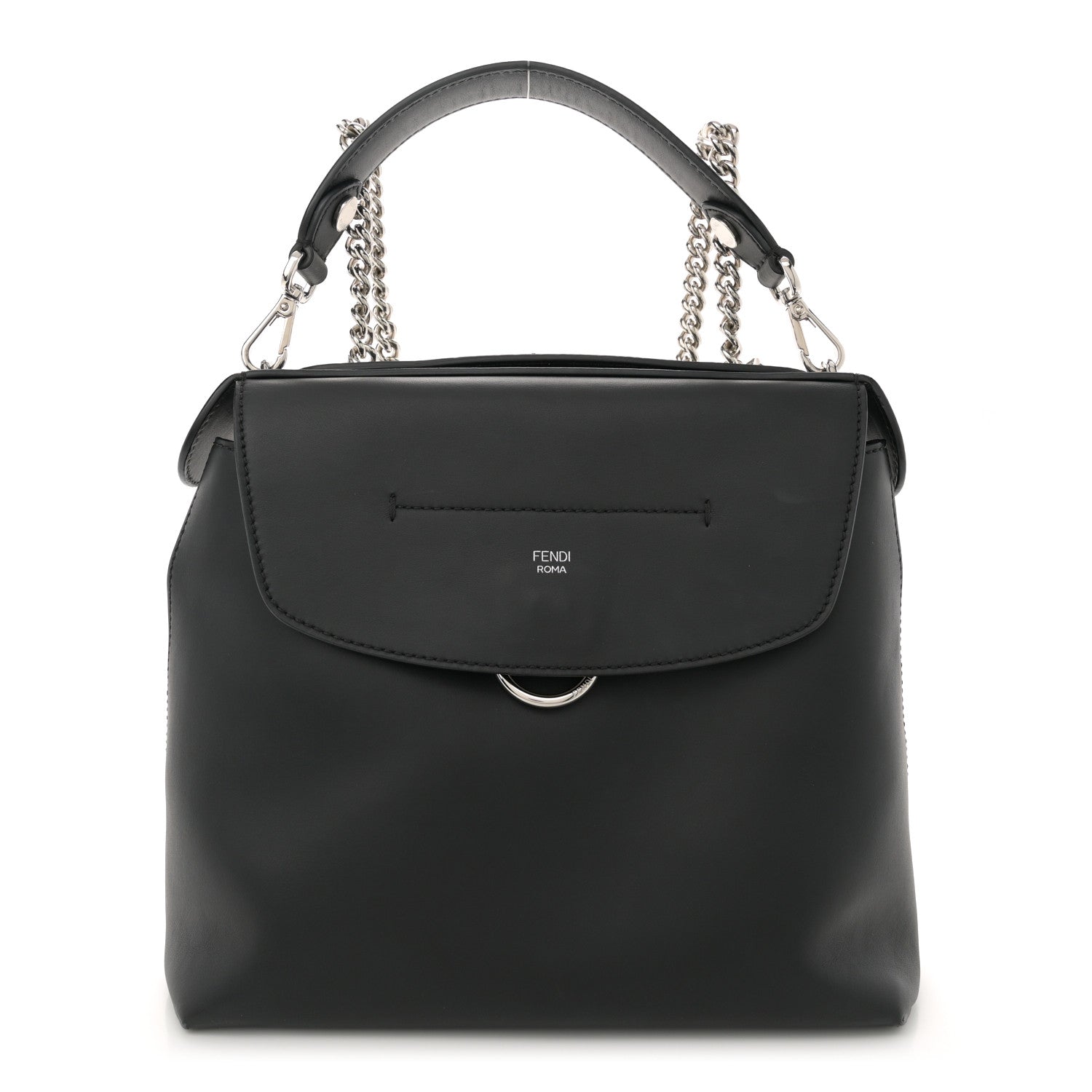 Fendi Vitello Century Opaco Large Back to School Backpack Black 1 of 12