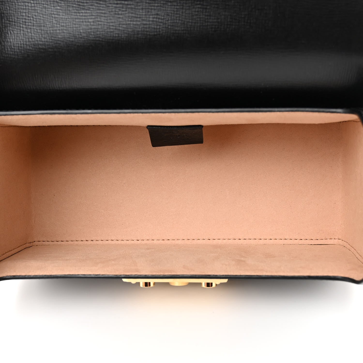 Gucci Calfskin Small Padlock Bamboo Shoulder Bag Black 5 of 12