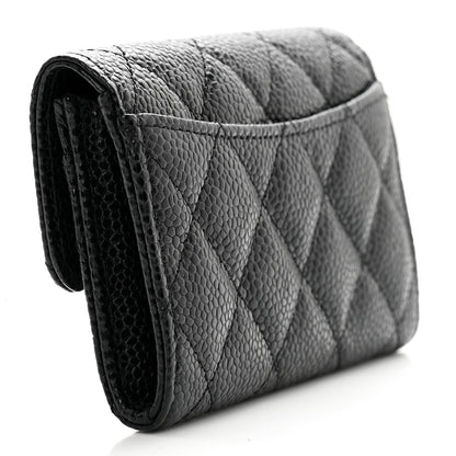 Chanel Caviar Quilted Flap Card Holder Wallet Black 3 of 10