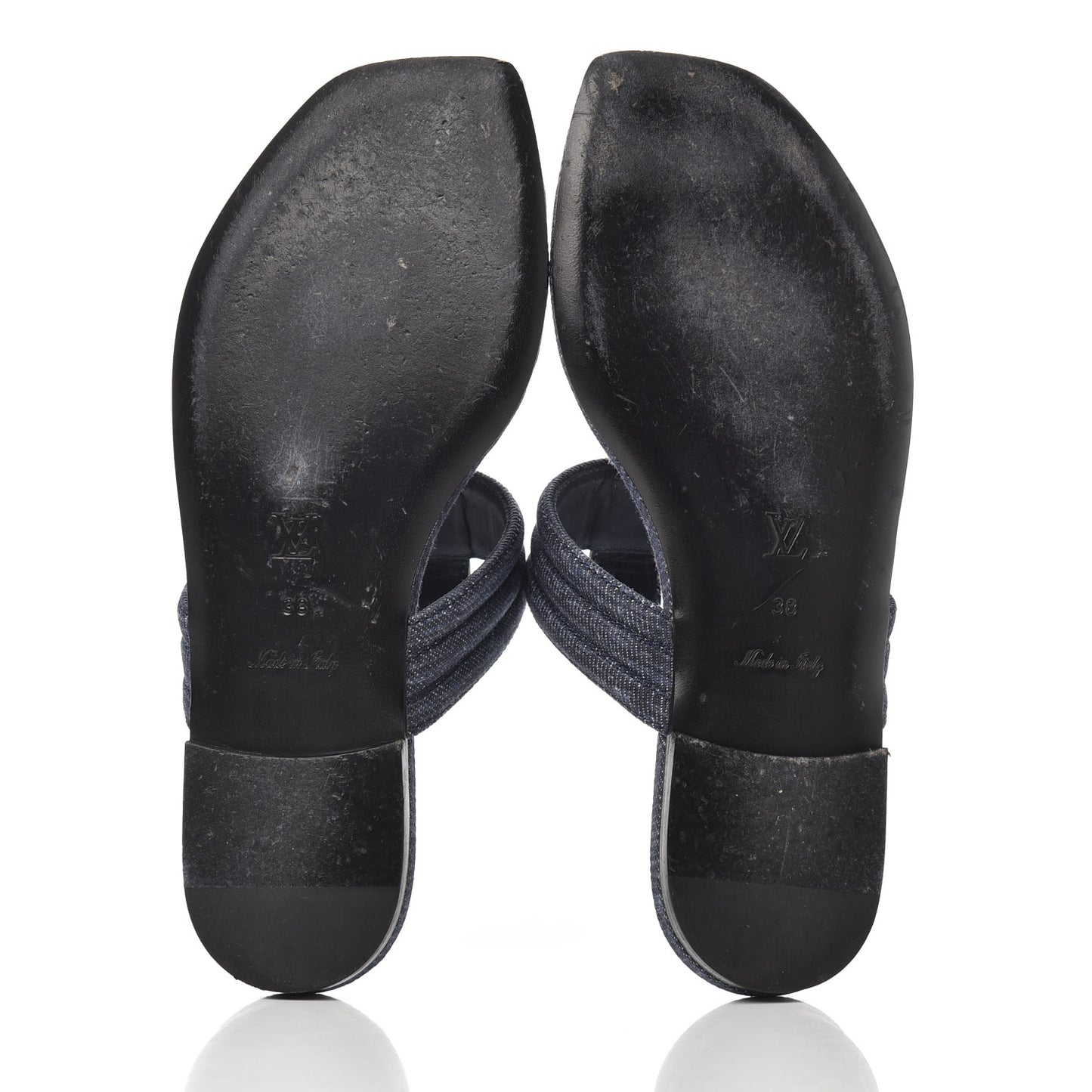 Denim Thong Sandals 38 Blue