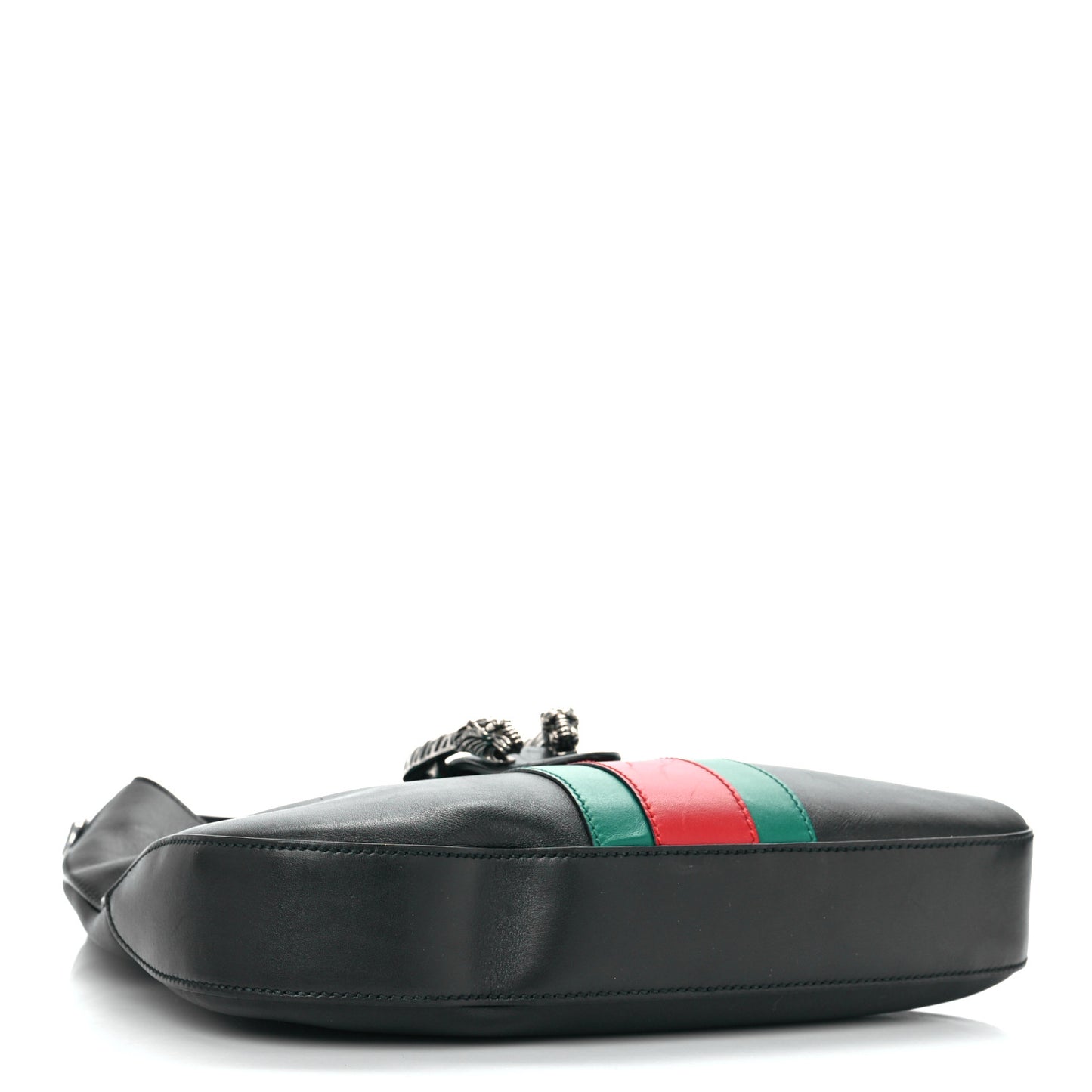 Calfskin Web Stripe Small Dionysus Hobo Black