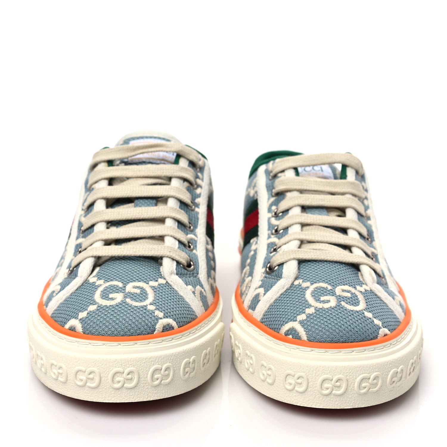 Gucci Cotton GG Monogram Web Womens 1977 Tennis Sneakers 39.5 Philod Ivory Mystic White 2 of 8