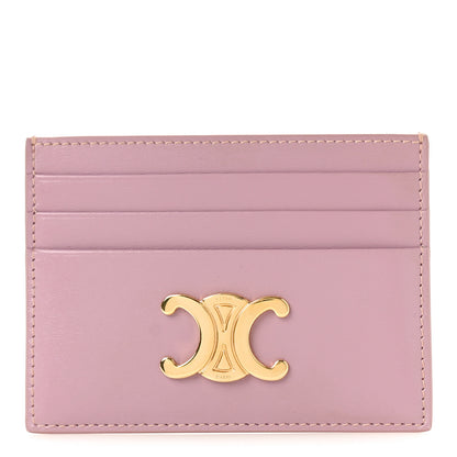 Celine Shiny Calfskin Triomphe Card Holder Petal 1 of 9
