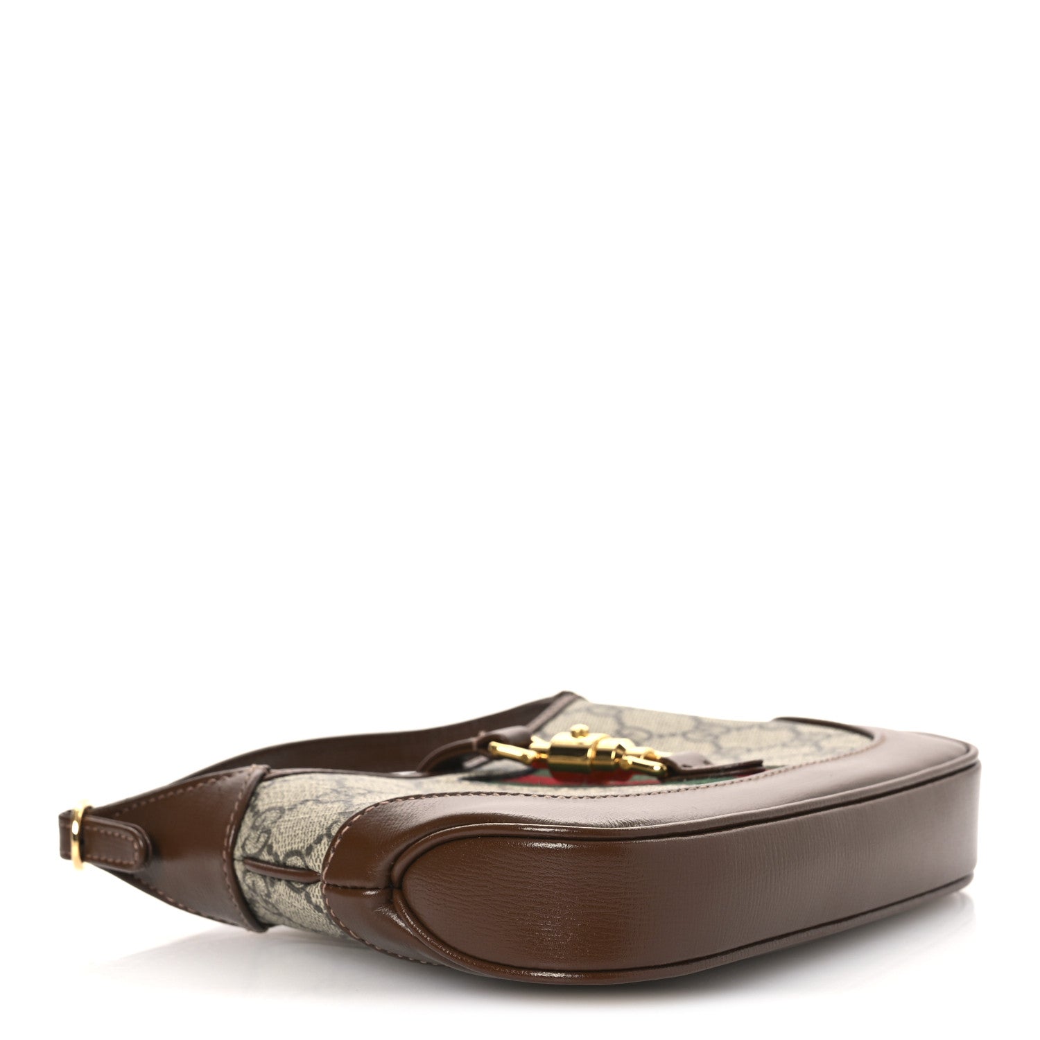 Gucci GG Supreme Monogram Azalea Calfskin Web Mini Jackie 1961 Hobo Beige Ebony Brown Sugar 4 of 11