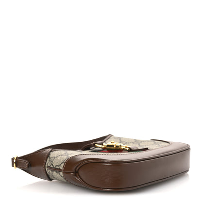 Gucci GG Supreme Monogram Azalea Calfskin Web Mini Jackie 1961 Hobo Beige Ebony Brown Sugar 4 of 11