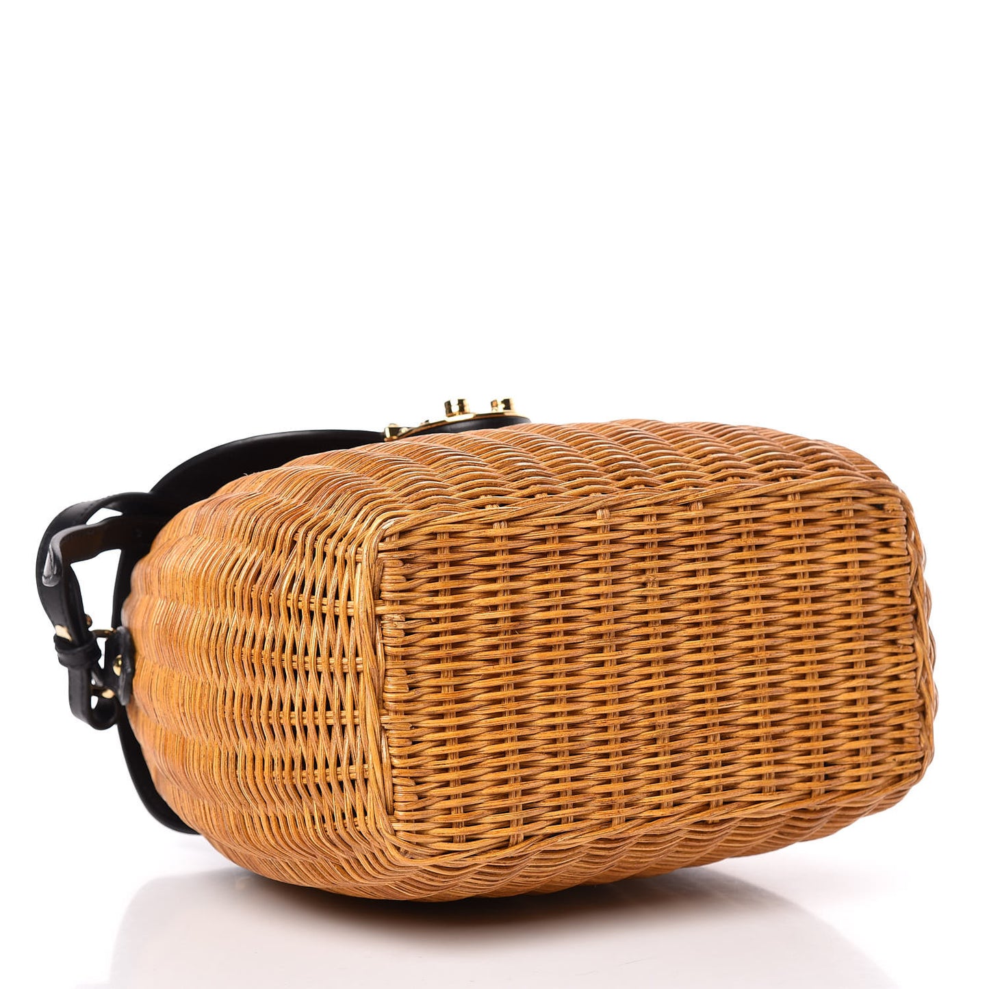City Calfskin Wicker Midollino Bag Black