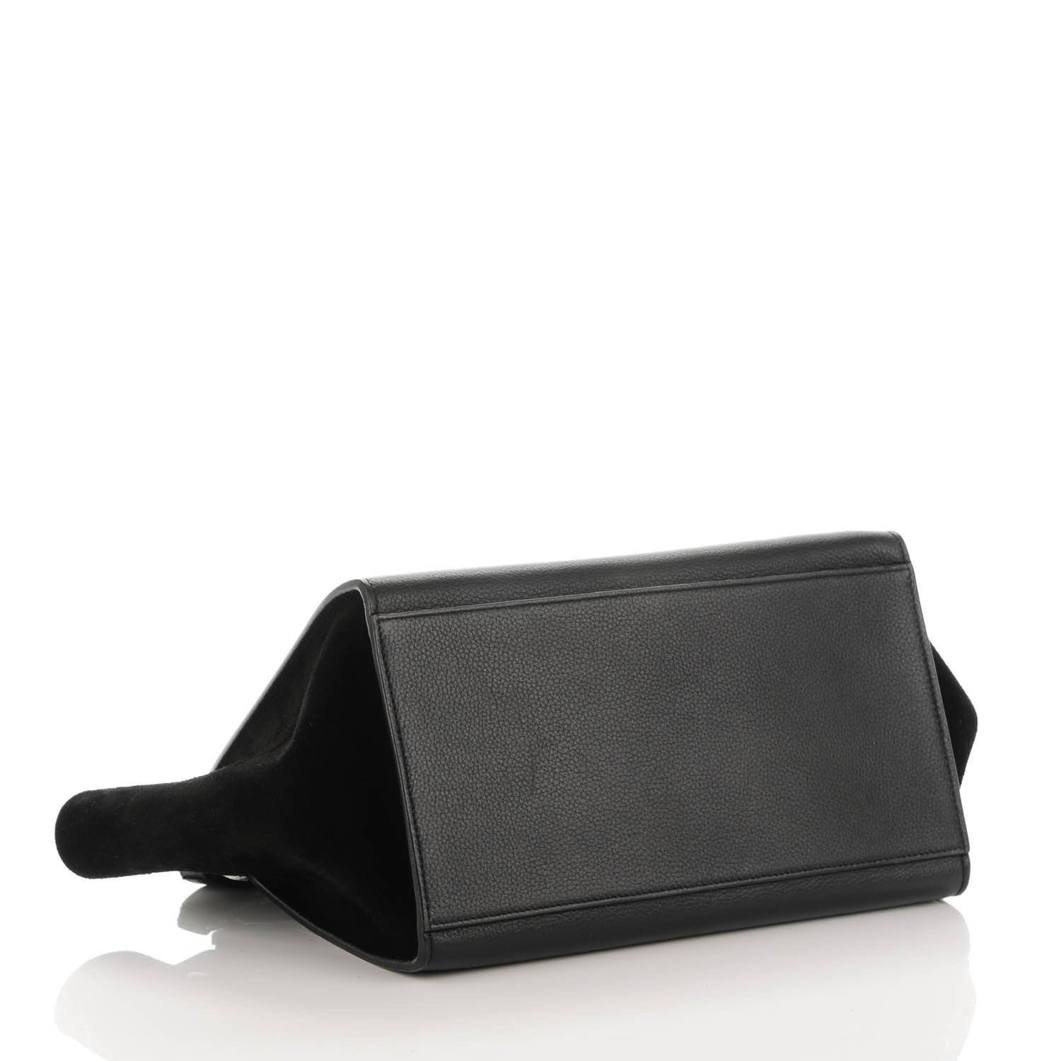 Celine Drummed Calfskin Suede Small Trapeze Black 4 of 8