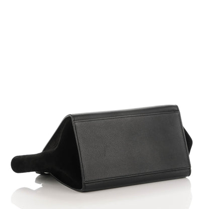 Celine Drummed Calfskin Suede Small Trapeze Black 4 of 8