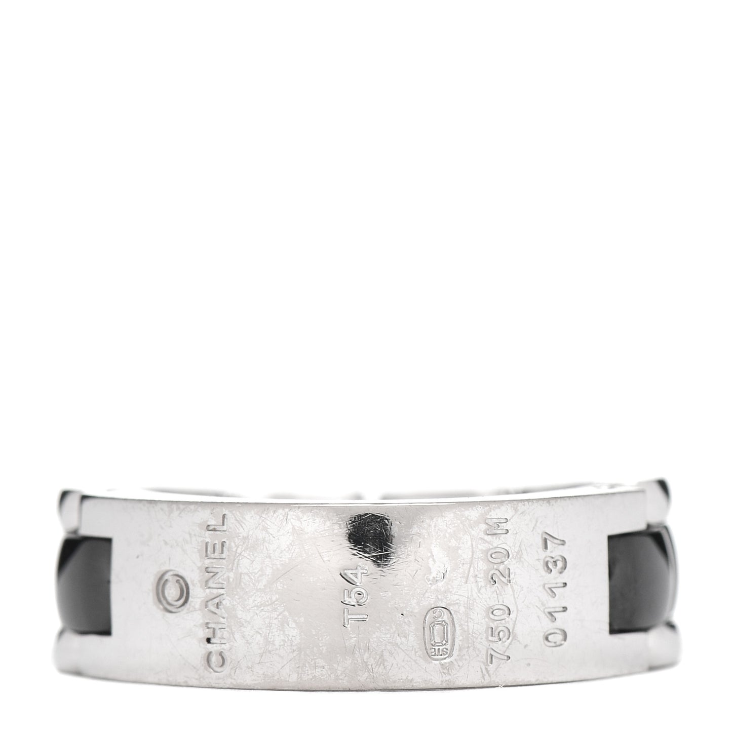 18K White Gold Black Ceramic Medium Ultra Ring 54 7